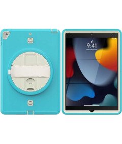 Etui do iPad 9/8/7 10.2" z Podstawką i Paskiem na Ramię Niebieskie
