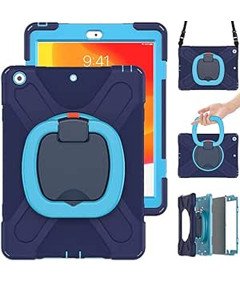 Etui do iPad 10.2" 2021/20/19 z Podstawką Paskiem na Ramię Niebieskie